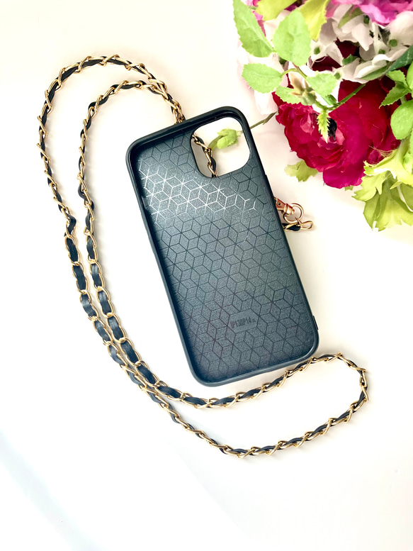 【特集掲載作品】スマホショルダー　人気　ストラップ　カード収納　おしゃれ　チェーン付き　iPhoneケース　iPhone 5枚目の画像