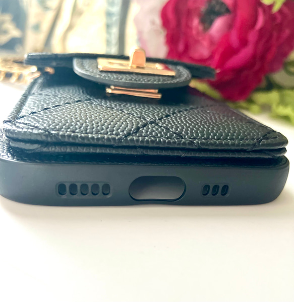 【特集掲載作品】スマホショルダー　人気　ストラップ　カード収納　おしゃれ　チェーン付き　iPhoneケース　iPhone 8枚目の画像