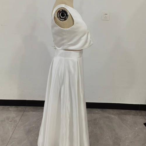 ウエディングドレス スレンダータイプ サテン ツーピース セパレート  