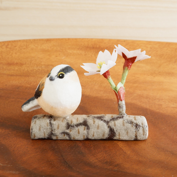 和紙インテリア『桜とエナガ』／ソメイヨシノ　野鳥　春インテリア 14枚目の画像