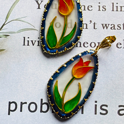 鬱金香 |  耳環 Tulip Earrings | cloisonné 第3張的照片