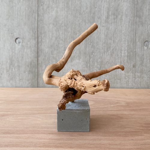 コンクリート盆栽 流木オブジェ】ディスプレイ 什器 アクセサリー