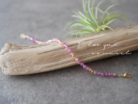 【再販×21】『桜花爛漫』ピンクトルマリン×ピンクトパーズブレスレット 9枚目の画像