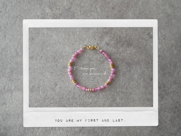 【再販×21】『桜花爛漫』ピンクトルマリン×ピンクトパーズブレスレット 8枚目の画像