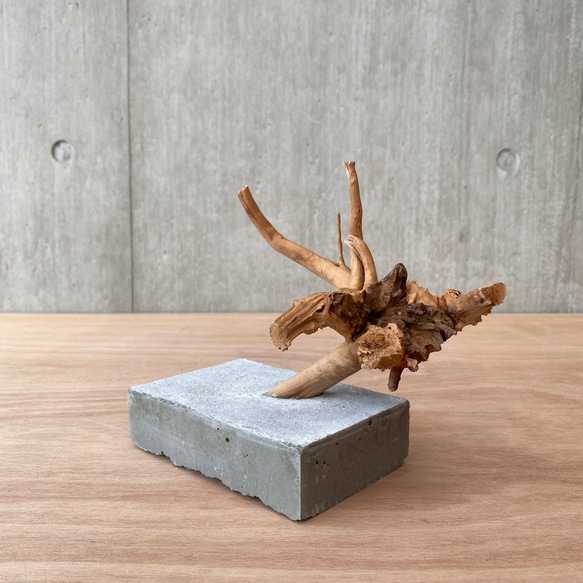 【コンクリート盆栽 流木オブジェ】ディスプレイ 什器 アクセサリー ネックレス インテリア アート アクアリウム 水槽 2枚目の画像