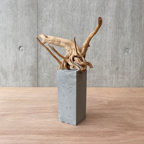 コンクリート盆栽 流木オブジェ】ディスプレイ 什器 アクセサリー