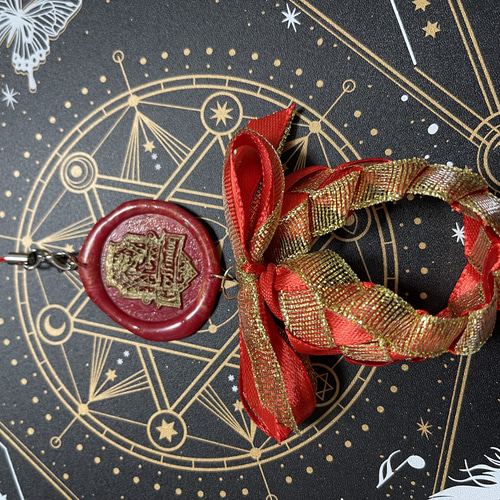 シーリングスタンプとリボンレイストラップ その他携帯アクセサリー 水  