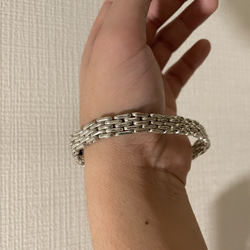 silver925 five rows bracelet insert scrub 15枚目の画像