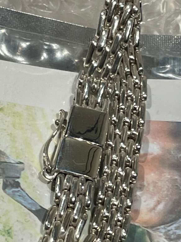 silver925 five rows bracelet insert scrub 2枚目の画像