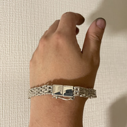 silver925 five rows bracelet insert scrub 1枚目の画像