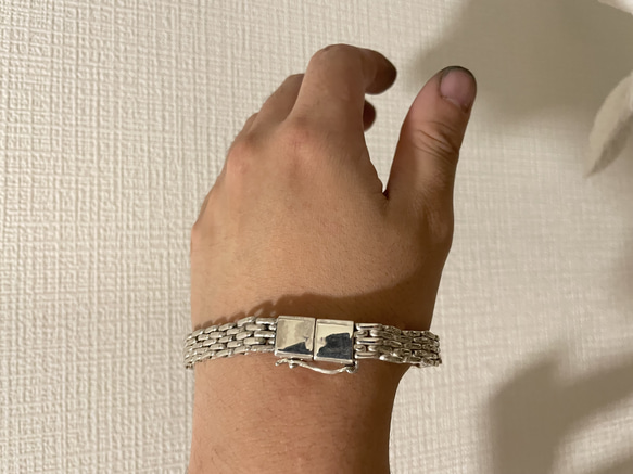 silver925 five rows bracelet insert scrub 1枚目の画像