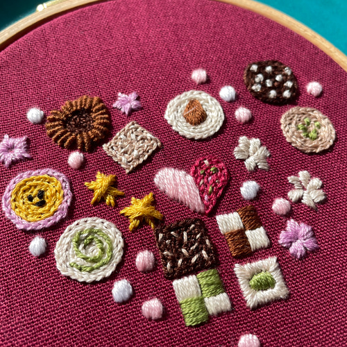 bijox ver.2023 お菓子詰め合わせ刺繍 タペストリー・壁掛け