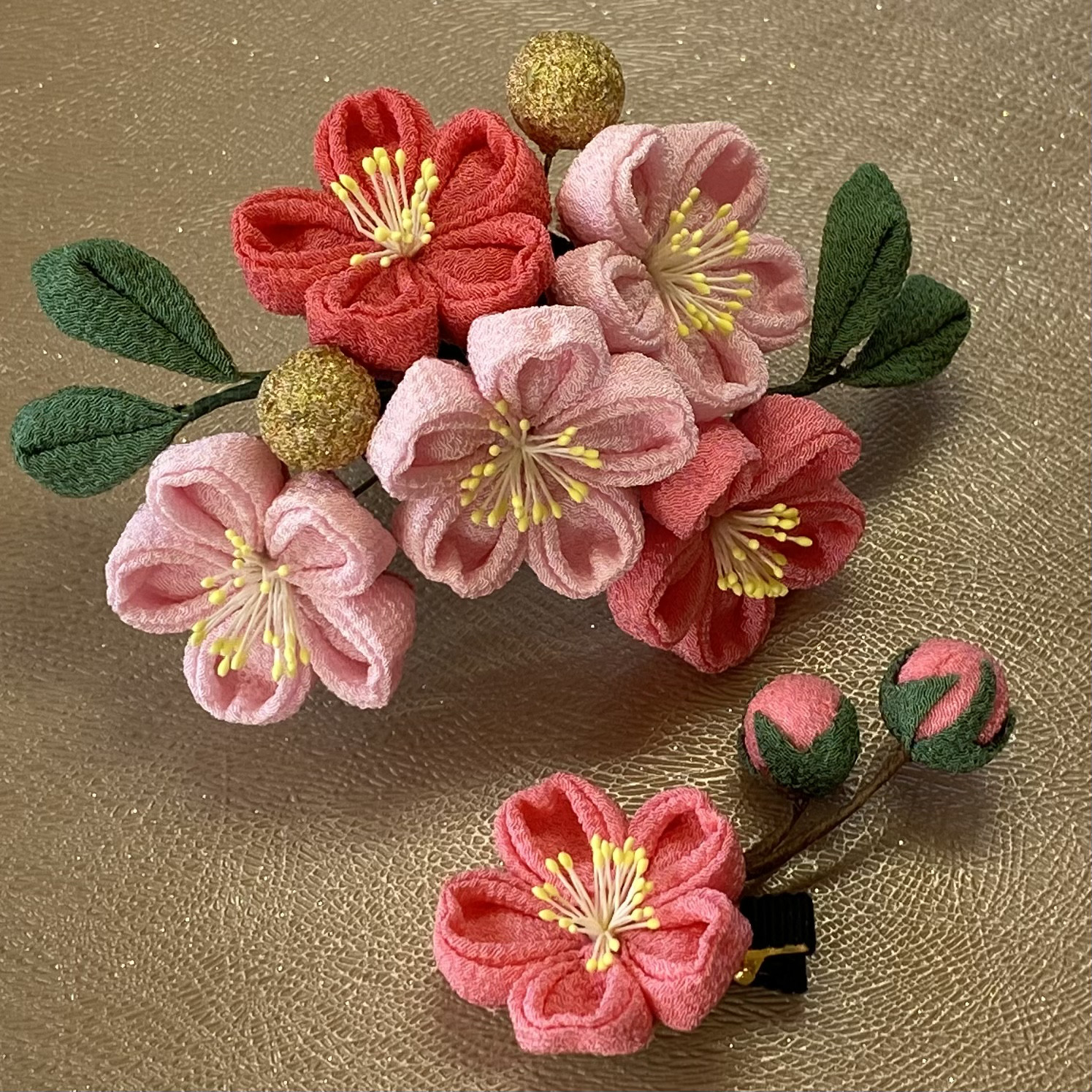 【花咲み(はなえみ)】〈桜梅桃李・桜〉⭐︎OP充実⭐︎ つまみ細工 成人式 七五三 ボブ ショート クリップ 桜