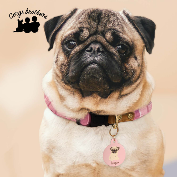 【 フレンチブルドッグ 毛色6色 】 パステル色 名入り 迷子札　ドッグタグ　ペット　うちの子　プレゼント　犬 9枚目の画像