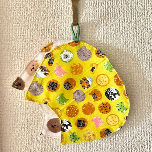 送料無料】猫型 ネコ型 猫耳 布製 コースターセット リバーシブル