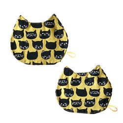 【送料無料】猫型 ネコ型 猫耳 布製 コースターセット リバーシブル ループ付き  猫グッズ 猫の日 キッチン雑貨 a3 2枚目の画像