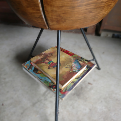 天然ひのき 無垢材 アイアン サイドテーブル 丸太 サイドテーブル 里好