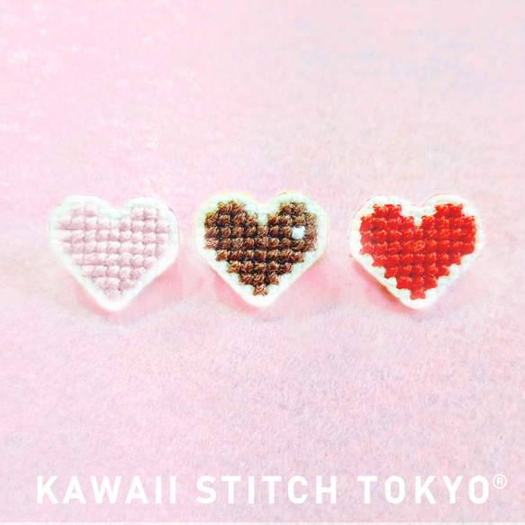 ハート【ブローチ】バッチ バッジ バレンタイン 推し活 チョコ 刺繍