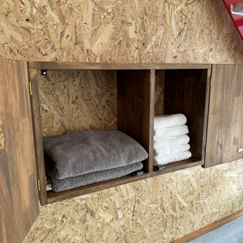 3種有り】木目を活かしたタオルストッカー / 棚・シェルフ・ラック