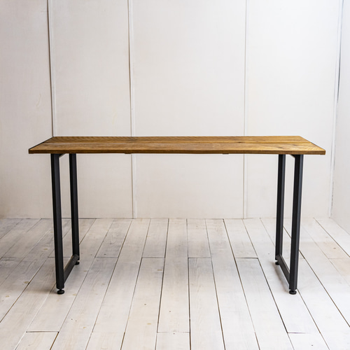 Old oak&Square iron legs work desk [オーク古材とスクエア鉄脚の