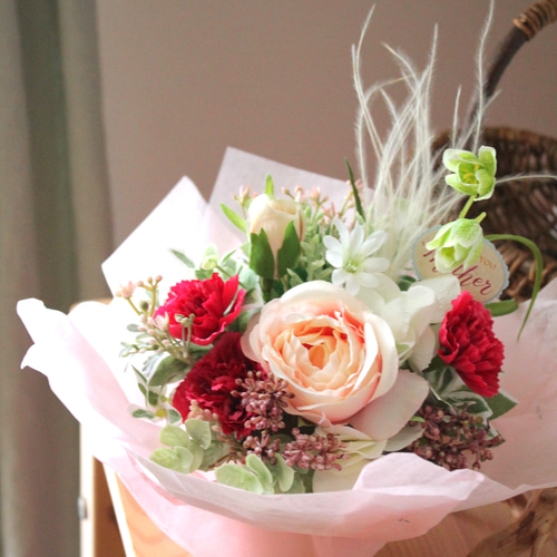 アーティフィシャルフラワー】薔薇とカーネーションのミニ