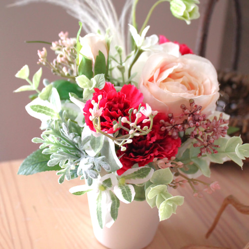 アーティフィシャルフラワー】薔薇とカーネーションのミニ