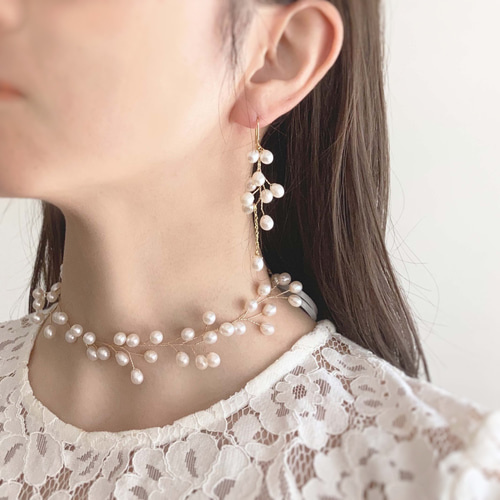 ◎淡水パールのヘッドドレス（ネックレス） ネックレス・ペンダント