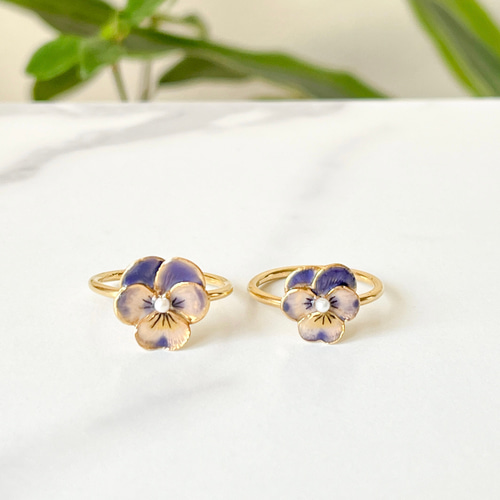 リアルフラワーシリーズ】パンジービオラのリング小 指輪・リング Omi