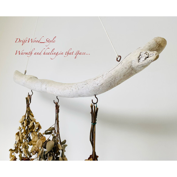 流木インテリア 白くて太い曲線を描く天然流木のハンガーフック 流木ハンガー ハンギング ウォールデコ 北欧 No.186 4枚目の画像