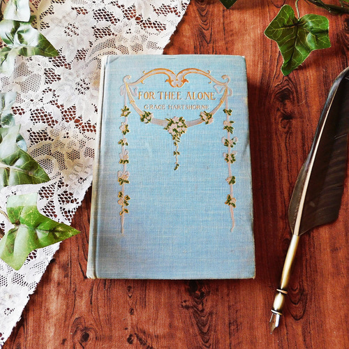 19世紀 英国のロマンチックな詩集 可愛いお花の模様付き表紙 古書