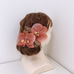 ピンク胡蝶蘭髪飾り 3枚目の画像