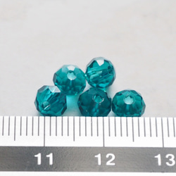 100個 ロンデルカット 6×4mm ピーコックブルー ボタンカット ガラスビーズ ガラスパーツ 【A658】 3枚目の画像