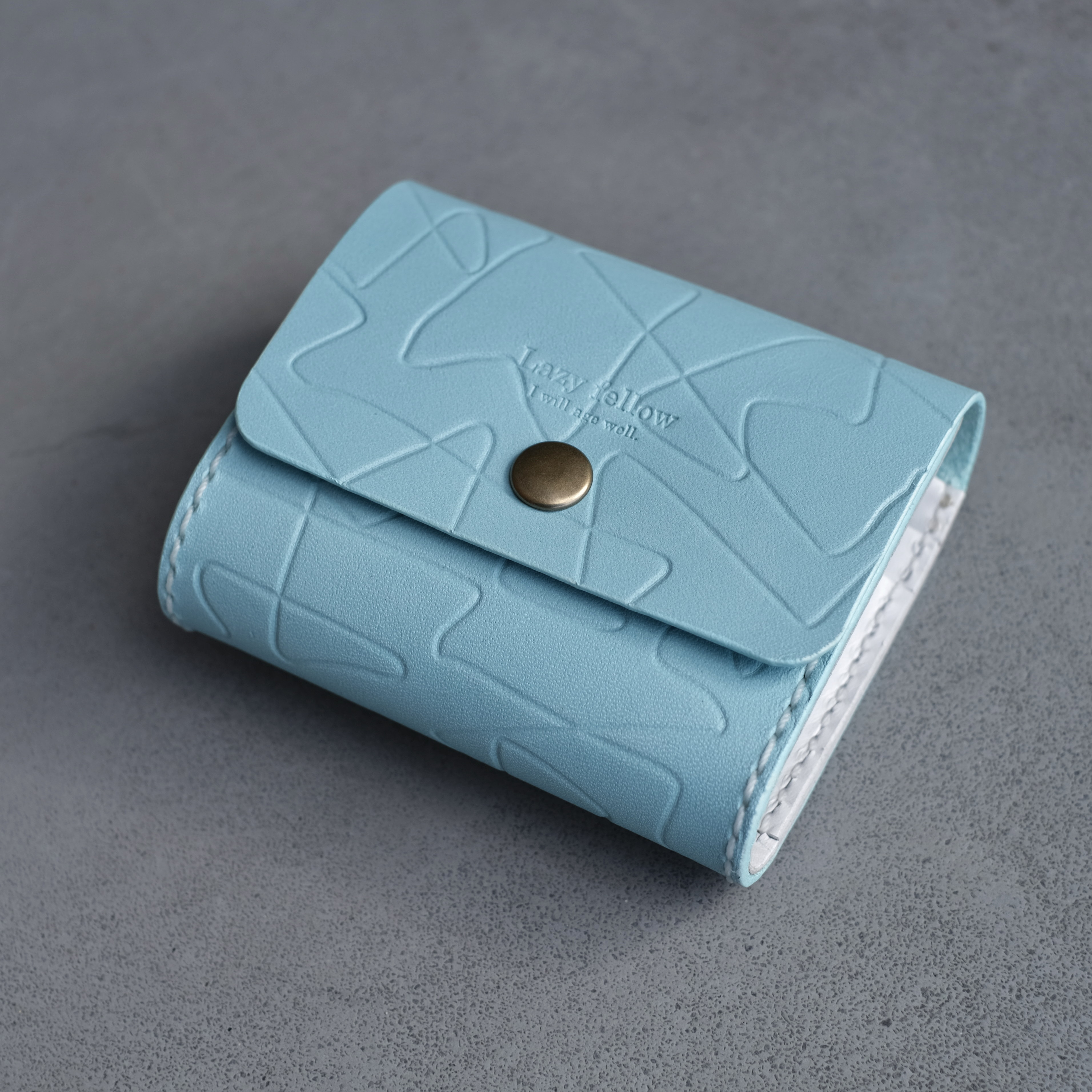 creema限定「春の超早割2026」お札を折らない ペールブルーのちいさなお財布　三つ折り　納期1週間