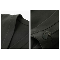 ジャケット　ゆとりジャケット　裾にゴム調整　グレーグリーン　S-XL #0149 17枚目の画像