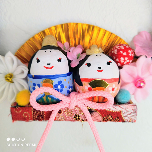 お雛様リース　つまみ細工　専用です つまみ細工×リース🌼 ひな祭りにも🎎✨️ #つまみ細工 #つまみ細工