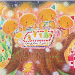 ジンジャーマンの絵【原画】〜みんなでクリスマス〜送料無料 ギフト 歓迎 送別 プレゼント 母の日 7枚目の画像