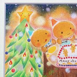 ジンジャーマンの絵【原画】〜みんなでクリスマス〜送料無料 ギフト 歓迎 送別 プレゼント 母の日 6枚目の画像