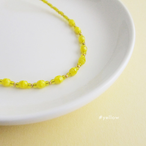 イエローオパール 小粒 ビーズ ネックレス beads247 イエローオパール 小粒 ビーズ ネックレス beads247
