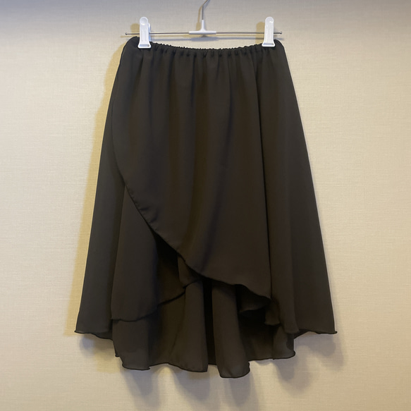 再販】バレエ スカート ダークブラウン プルオン フレアスカート