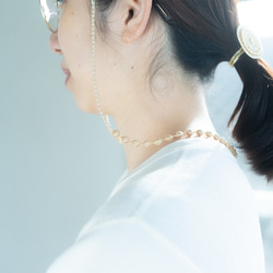 【軽いグラスコード】刺繍職人が作るメガネチェーン　おしゃれ　シンプル　ギフト　金属アレルギー　眼鏡 老眼鏡 サングラス 2枚目の画像