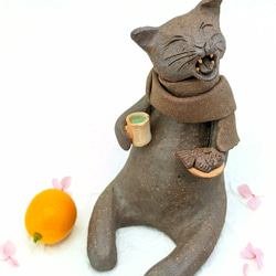 「たい焼き猫」　陶製オブジェ 5枚目の画像