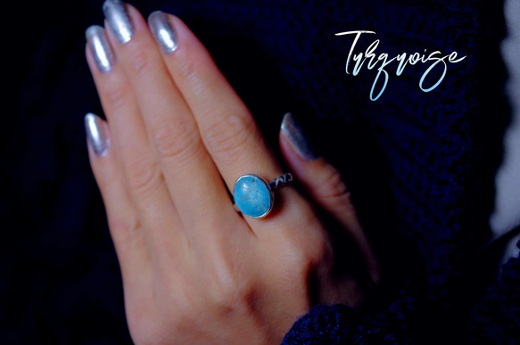 New Arrival☆新作☆『Turquoise』☆天然石リングsilver925 2枚目の画像