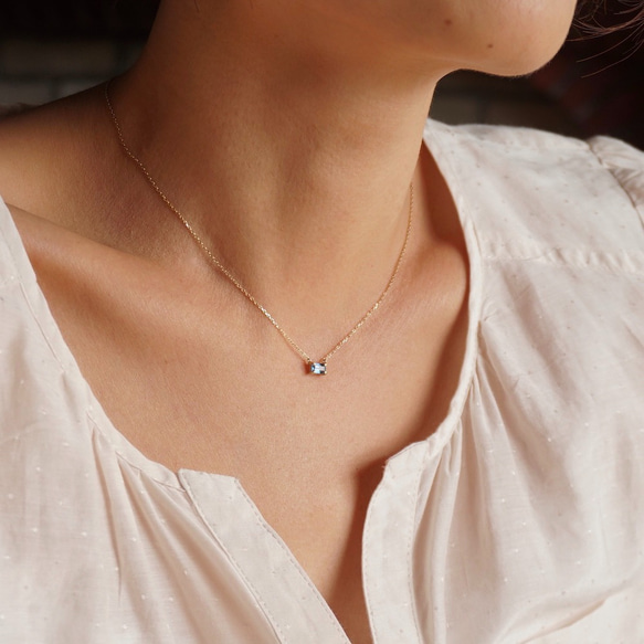 [February] Amethyst octagon necklace [P086K10YG(AM)] 3枚目の画像
