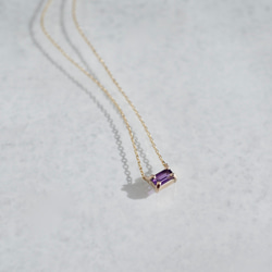 [February] Amethyst octagon necklace [P086K10YG(AM)] 5枚目の画像