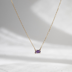 [February] Amethyst octagon necklace [P086K10YG(AM)] 2枚目の画像