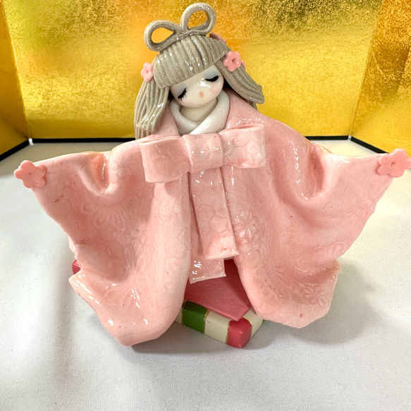 【陶器人形】優しいお顔の雛人形 8枚目の画像