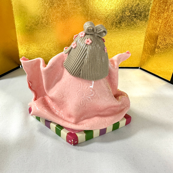 【陶器人形】優しいお顔の雛人形 9枚目の画像