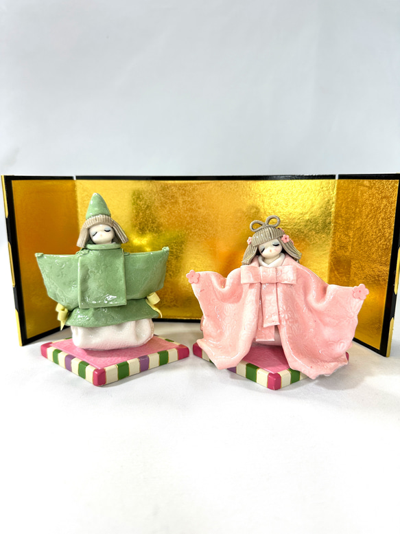 【陶器人形】優しいお顔の雛人形 1枚目の画像