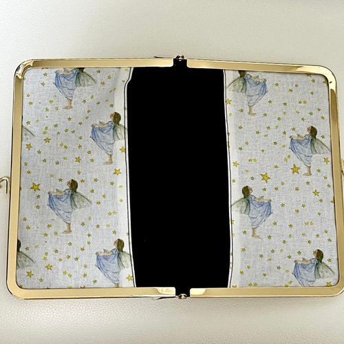 がま口ブックカバー*文庫本*450ページ対応サイズ＊ドイツ輸入生地