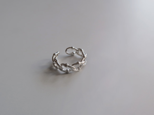 925純銀 鏈型圓珠 亮面 耳骨夾 耳環 單只 第2張的照片
